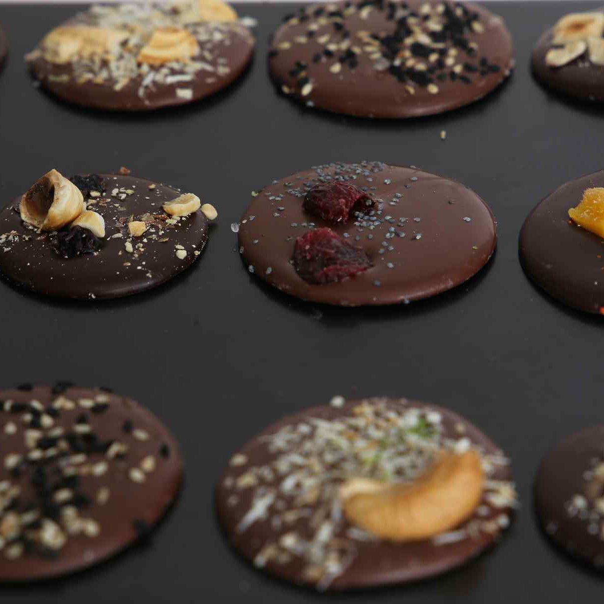 Mendiants 2 chocolats dans leur boîte origami