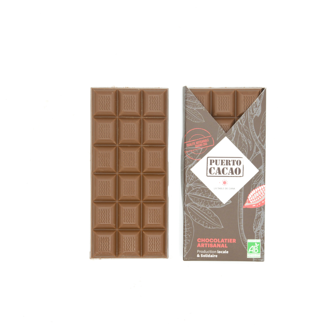 Tablette de chocolat au lait bio et équitable