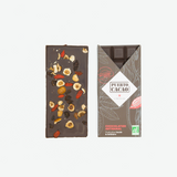 Tablette de chocolat noir bio aux baies de Goji, noisettes et raisins secs