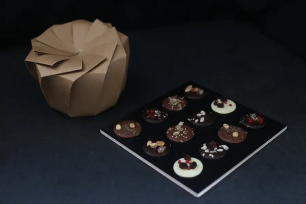 Chocolats mendiants et boîte origami
