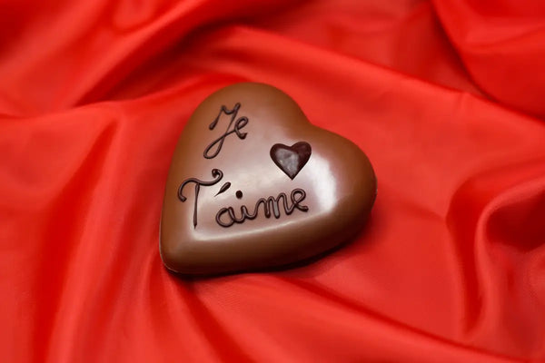 Cœur chocolat avec message personnalisé