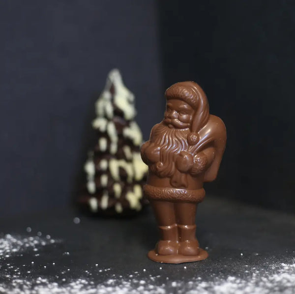Père Noël en chocolat bio, chocolat au lait ou chocolat noir
