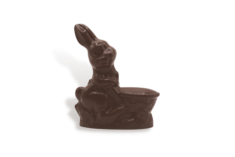 Moulage Lapin et son panier - Chocolat Noir